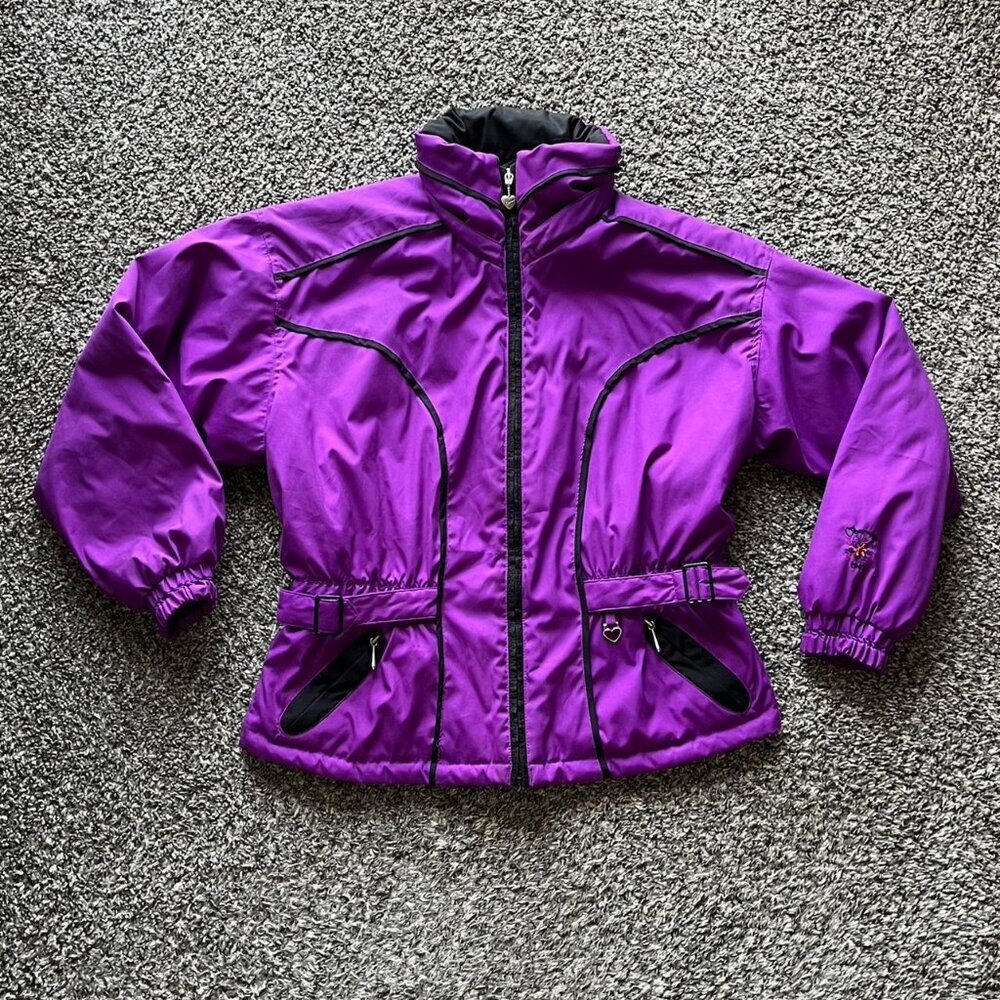 Obermeyer Purple Ski Jacket Womens 12P Insulated Outdoor Winter Hearts Girly